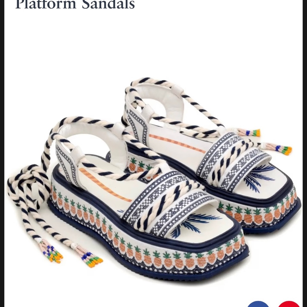 Farm Rio pineapple platform sandals size 11